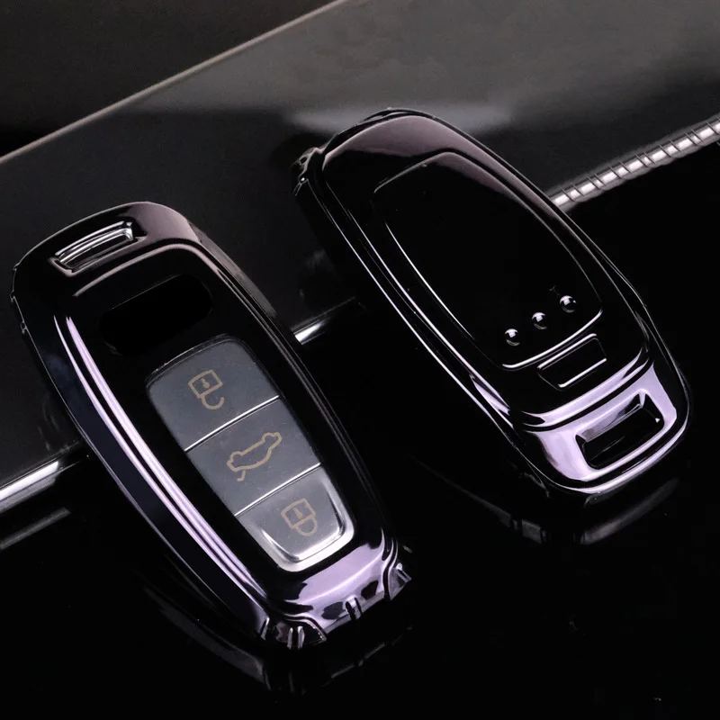 Мягкий чехол для ключа из ТПУ автомобиля Audi A6 C8 A7 A8 Q8 2018 2019 полный Чехол