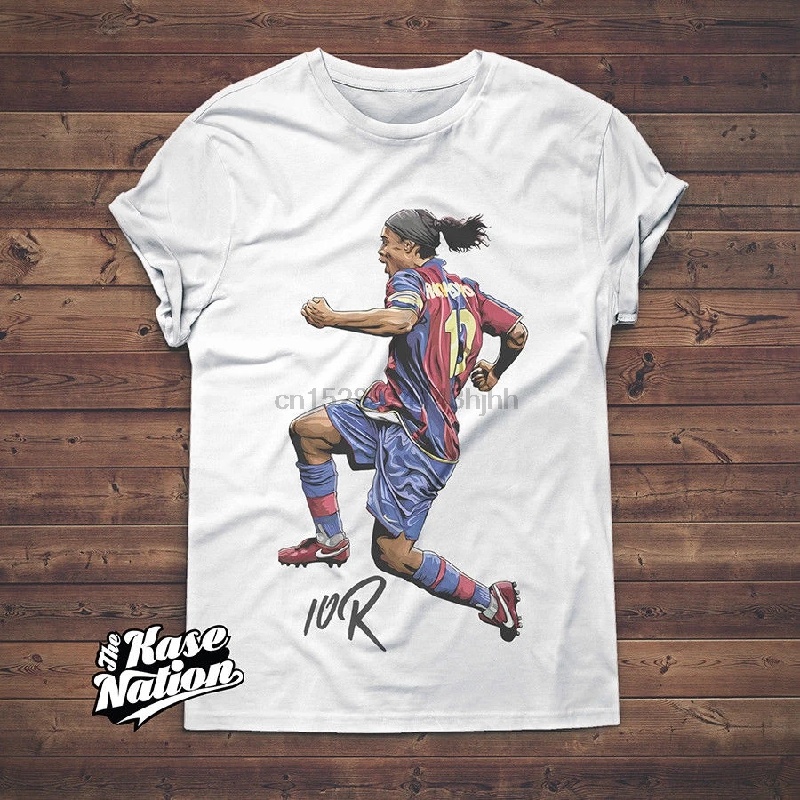 Ronaldinho Высококачественная футболка с иллюстрацией R102019 летние мужские футболки
