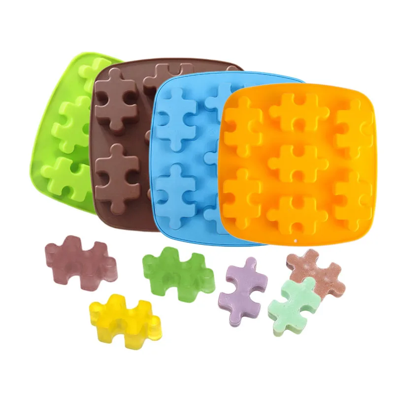 Силиконовые полостей форма пазл для крутого леденца eSoap торт выпечки шоколада