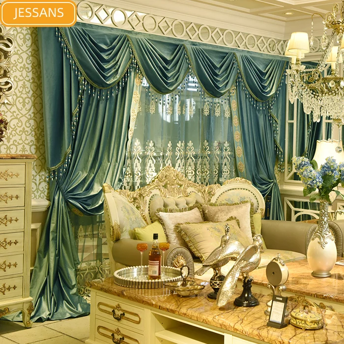 Роскошные однотонные фланелевые занавески с вышивкой в европейском стиле на