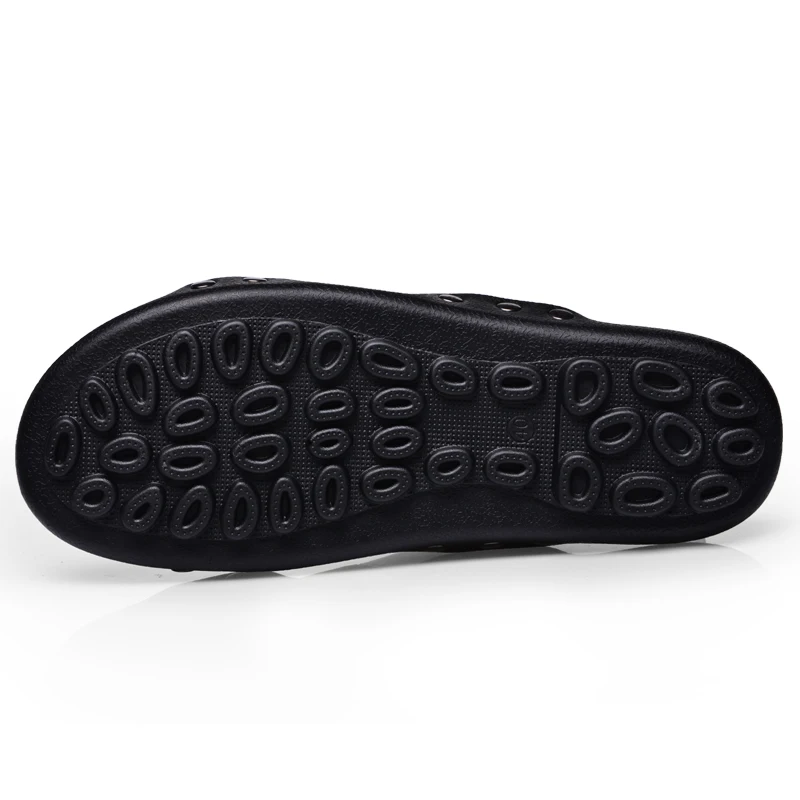 Фото YEINSHAARS Casual Famous Brand Men Sandals Shoes Slippers Summer Flip Flops Beach Men Shoes Leather Sandalias Zapatos Hombre №4