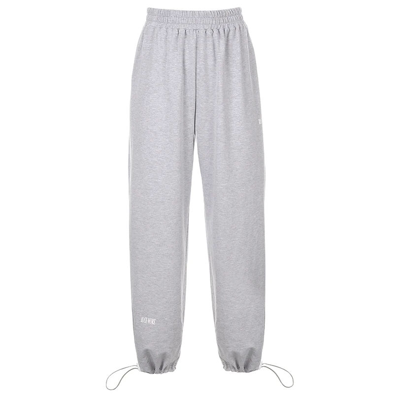 

Streetwear Casual Joggers Women Sweatpants Vintage Wide Leg High Waisted Trousers Letter Printed Harem Pants 2020 Cuteandpsycho