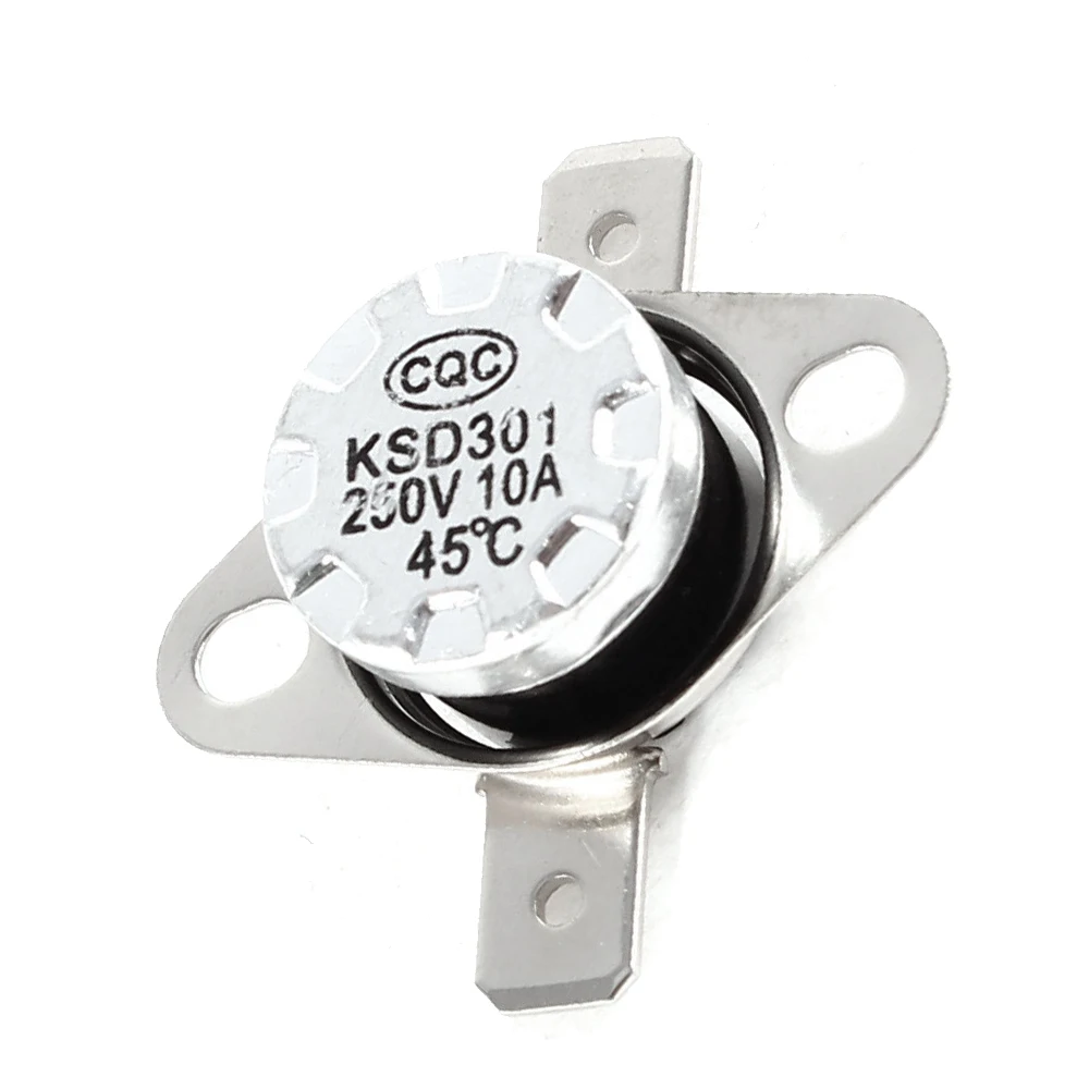 

1pcs KSD301 10A 250V 30 40 -110 Degrees C (N.O.) Normally Open Thermostat Temperature Thermal Control Switch On off NO