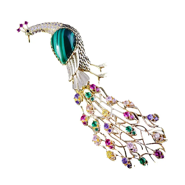 

Color artificial malachite phoenix brooch brooch brooch dress accessories