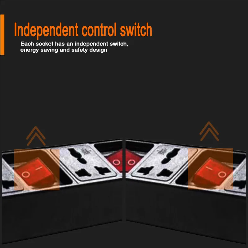 10A 250V Industrial 19 Inches PDU Cabinet Aluminium Alloy Power Strip EU UK US AU plug Universal 5 AC Outlet Independent Switch |