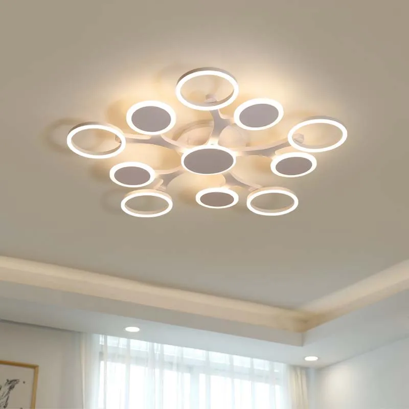 

Modern LED Ceiling Lights Fixture For Living Room Home Art Deco Restaurant Office White Lamp With Remote Control Bedroom Luster