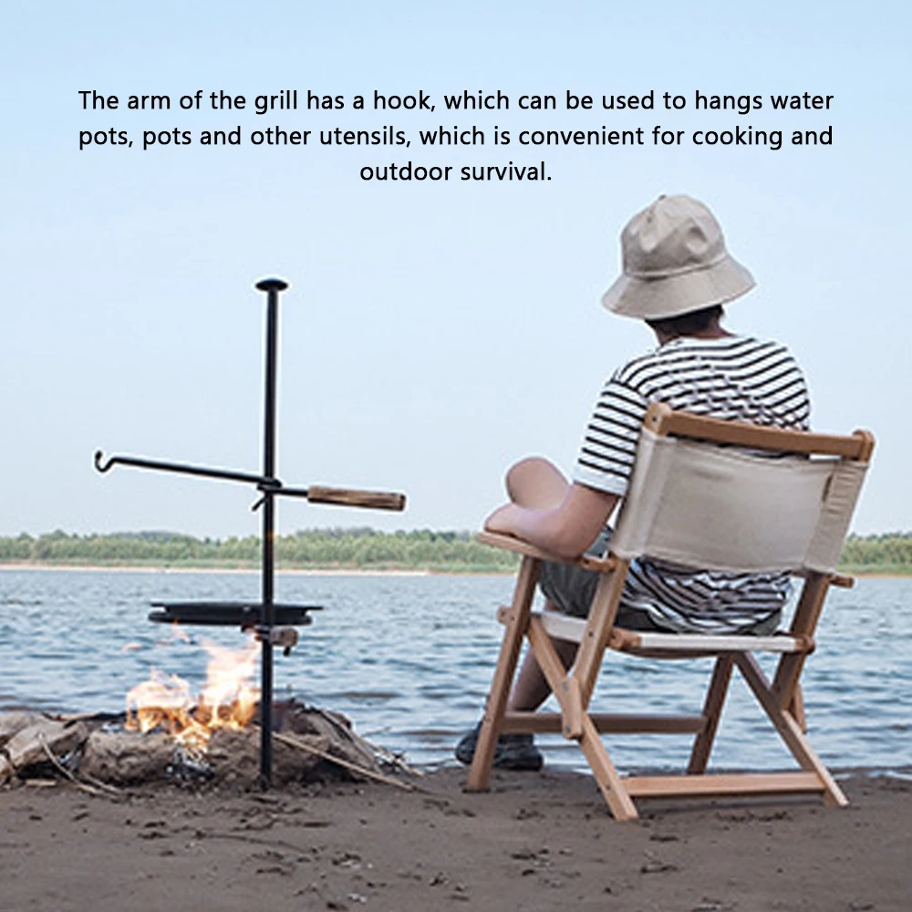 

ShineTrip Outdoor Camping Barbecue Stand Fine Camping And Baking Plate Iron Picnic Home Shelf Portable Folding Grill