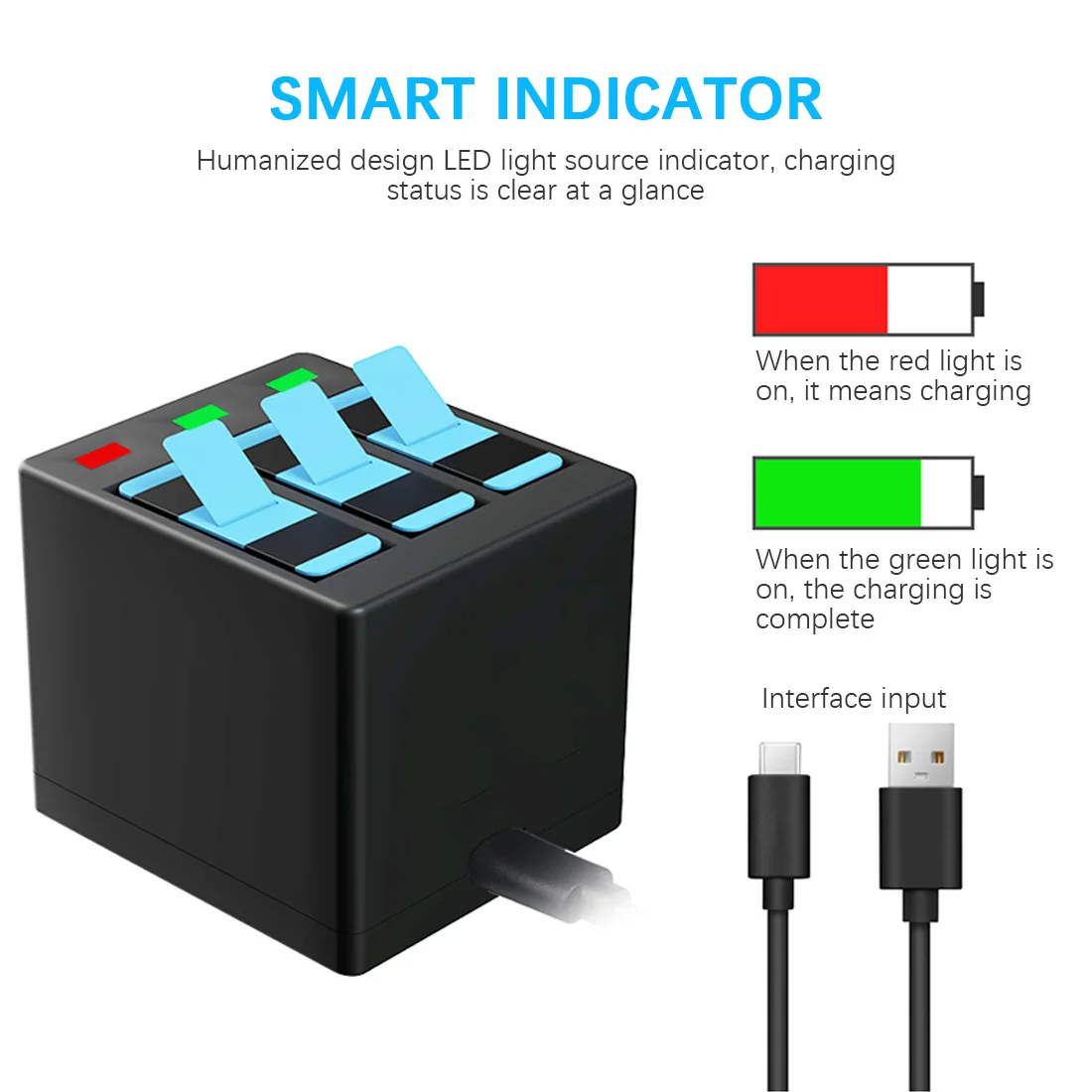 Аккумулятор или тройное зарядное устройство для камеры GoPro Hero 8 7 6 5|Цифровые