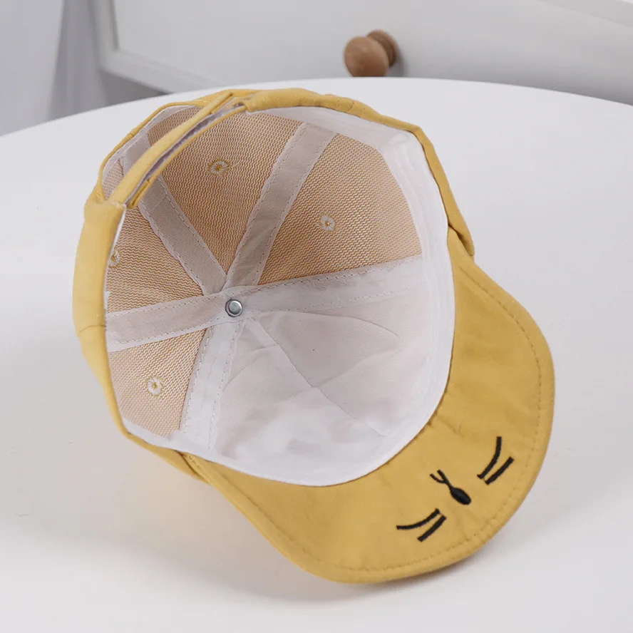 Children's boy and girl hats 2020 spring new cartoon cat soft along cap baby hat sunscreen baseball caps kids snapback | Детская