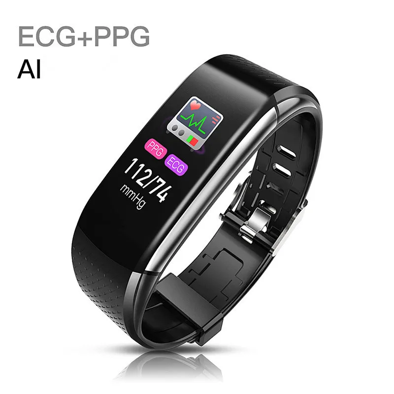 C18 ЭКГ PPG Bluetooth 4,0 умный Браслет AI фитнес трекер Браслет цветной экран AI сердечного ритма PK MiBand 4