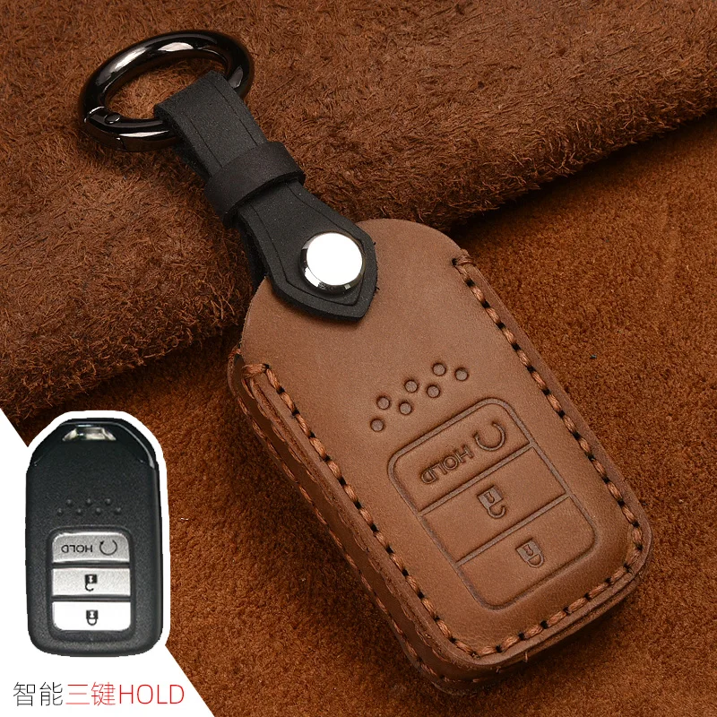 

Crazy Horse Leather car key case cover for honda Civic accord 9 crider city Vezel Spirior Odyssey Jazz HRV CRV Fit Freed Jade