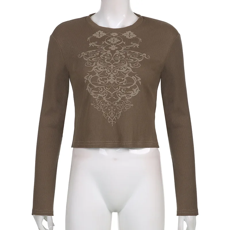 

Женская футболка с длинным рукавом, в готическом стиле