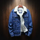 Мужская джинсовая куртка, зимняя теплая куртка с шерстяной подкладкой, в стиле хип-хоп, размеры s, 6XL, 2020