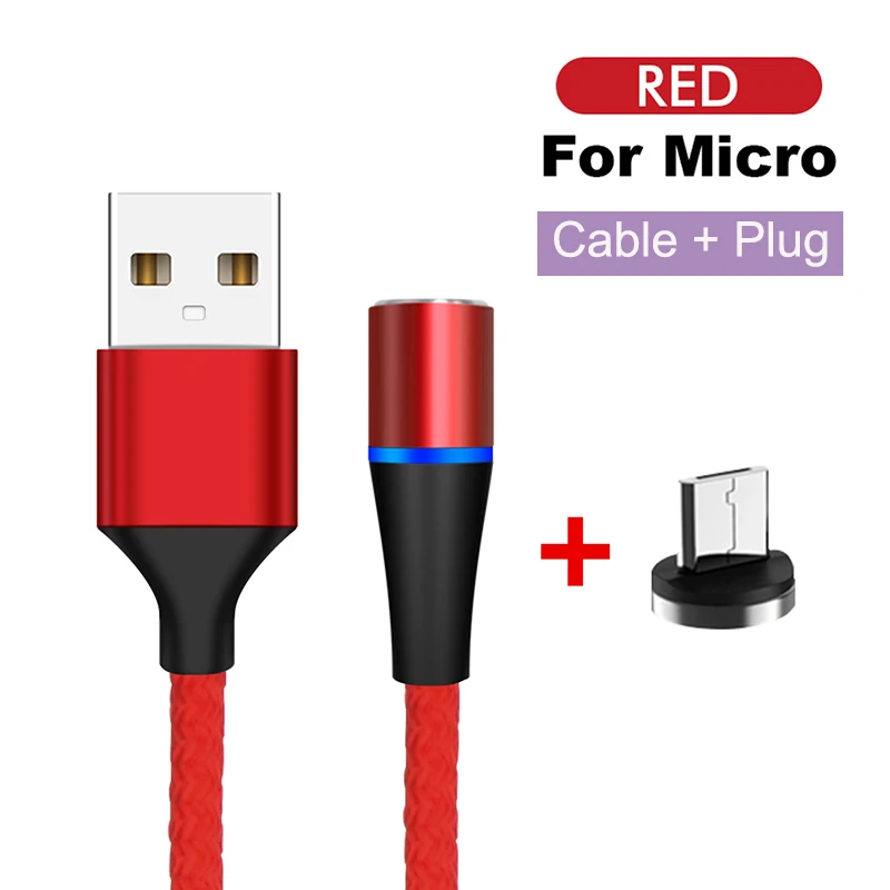 For Micro Red Магнитный usb-кабель для быстрой зарядки USB type C кабель магнитное зарядное устройство Micro usb кабель для телефона USB шнур поддержка передачи данных - Цвет: For Micro Red