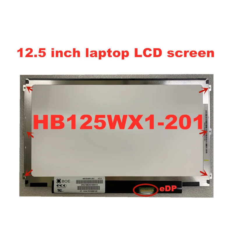 12 5 дюймовый ноутбук ЖК дисплей Экран HB125WX1 100 201 LP125WH2 TPB1 B125XTN02.0 eDP 1366*768 30
