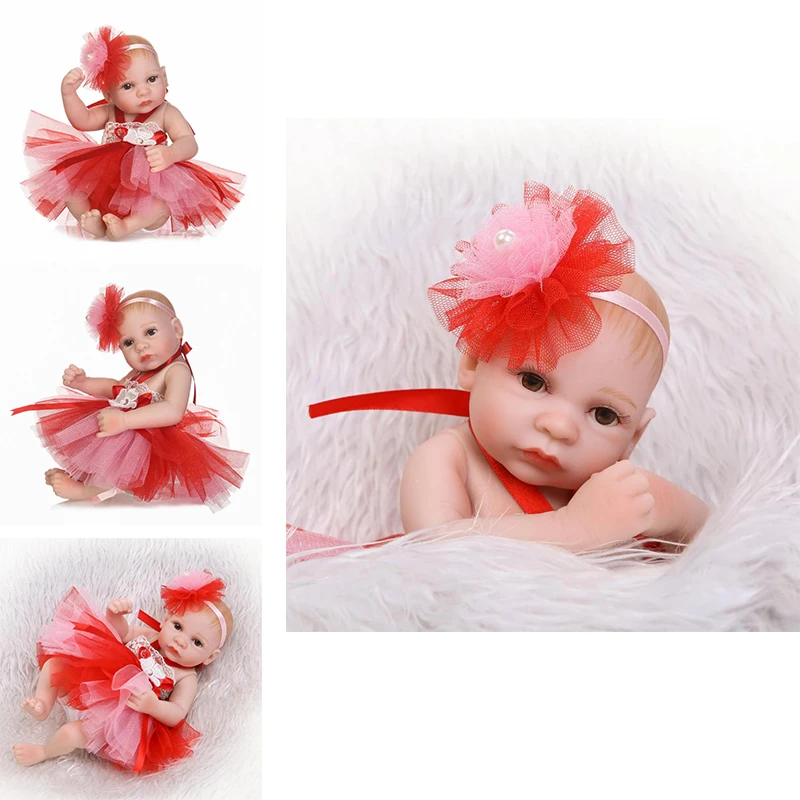 

NPK 26cm Full Body Silicone Vinyl Dolls Newborn Doll Real Soft Touch Baby Dolls Bebe Reborn Doll Childrens Bath Toys For Girls
