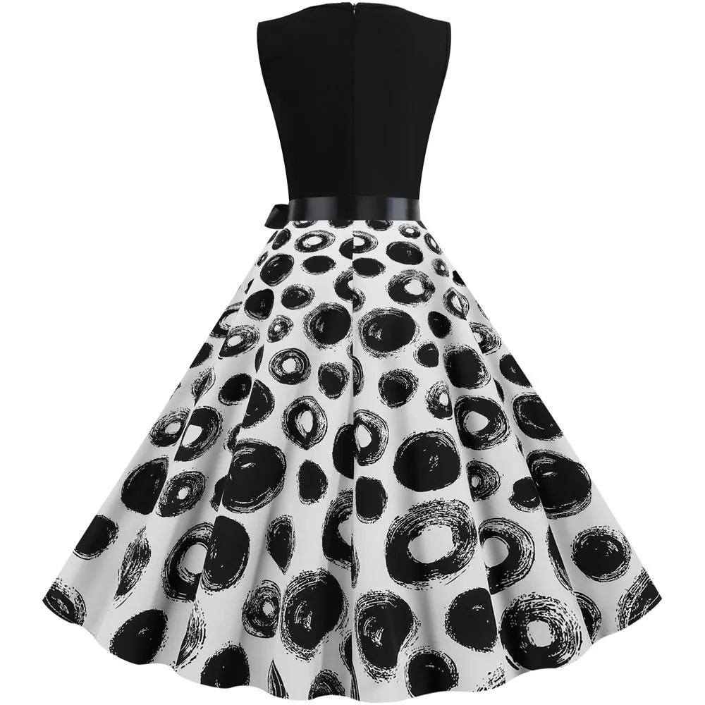 

BacklakeGirls Women Summer Dress 2020 Casual Sleeveless Knee Length Boho Floral Print Dress V-neck Elegant Party Dresses Vestido