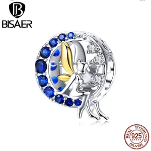 BISAER 2019 новая искусственная Серебряная Ночная Волшебная круглая бусина женская подвеска 925 ювелирные изделия EFC070