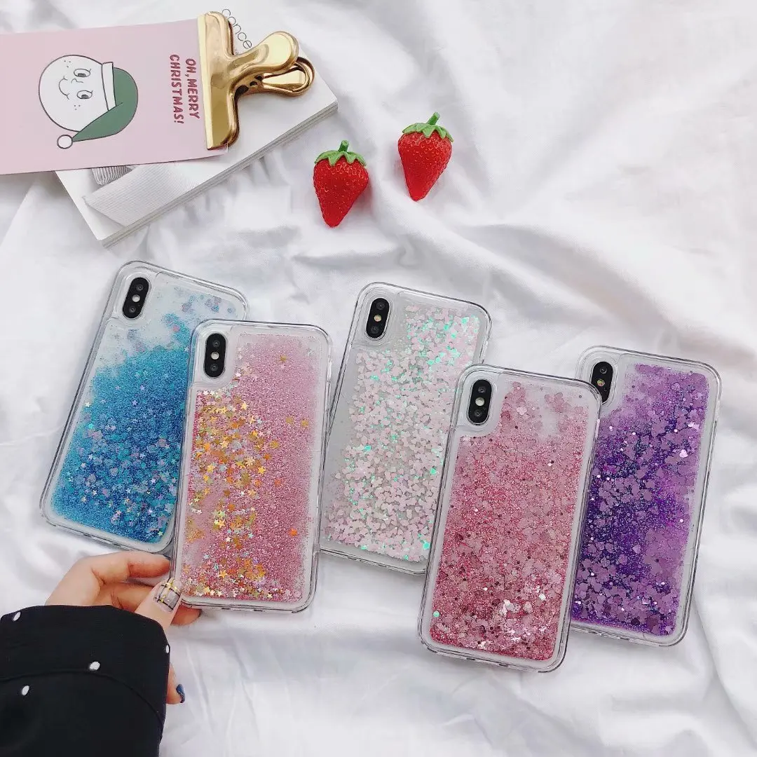 

Liquid Water Case For iPhone 14 13 12 Mini 11 Pro X XS MAX XR 6 6S 7 8 Plus 5 5S SE Dynamic Quicksand Glitter Bling Soft Cover