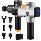 Массаж пистолет с ЖК-дисплеем массажный пистолет Феникс A2 Серебряный Электрический массажер для тела 4 головки пистолет массажер MG57127