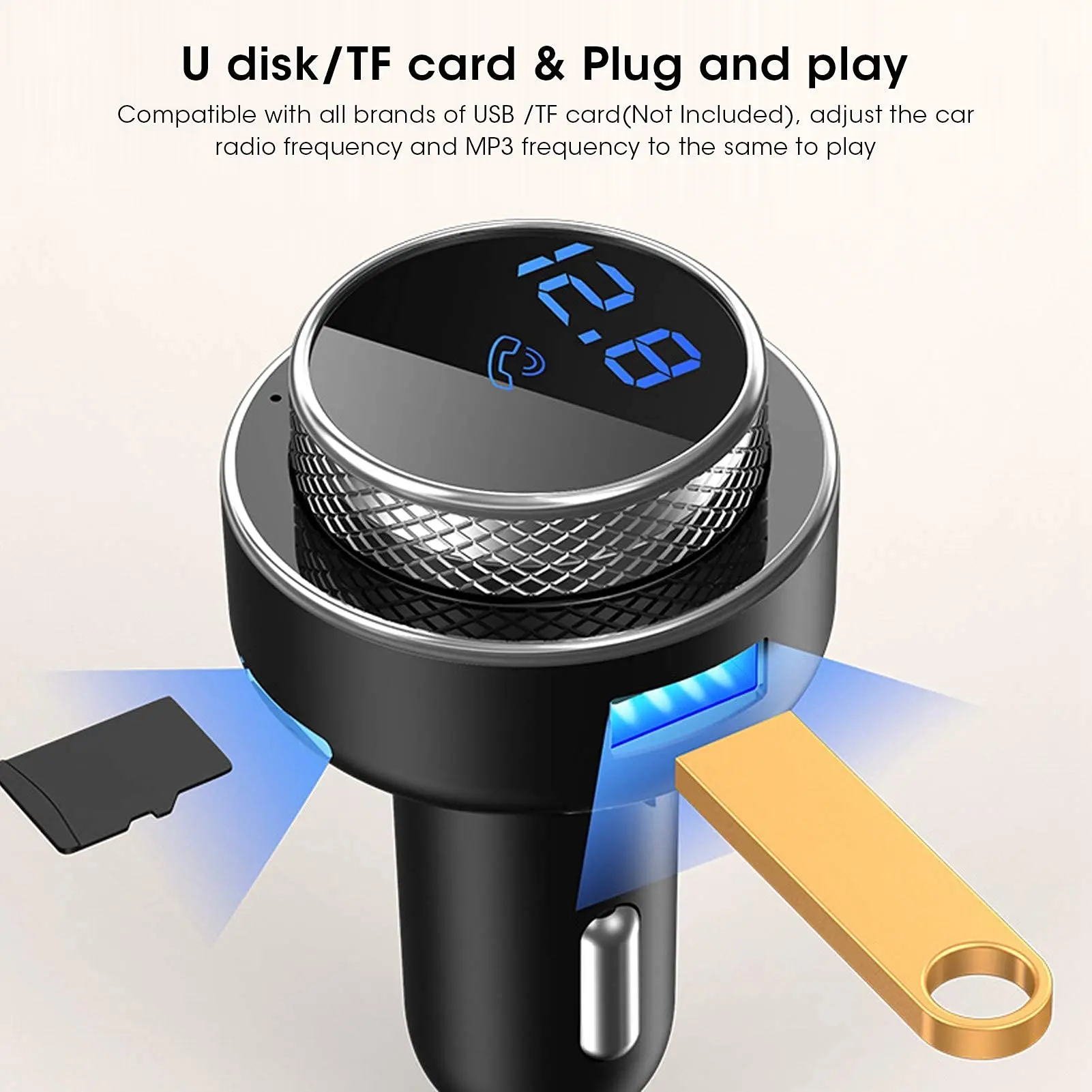 ttftfp car bluetooth player auto mp3 qc3 0 music player fast vehicle charger portable fm transmitter free global shipping