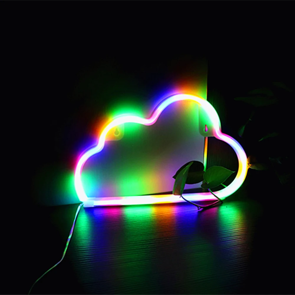 

Cartoon Cloud Shaped Sign LED Neon Table Lights USB Battery Operated Home Party Kids Room Art Decorative Wall Hanging Night Lamp