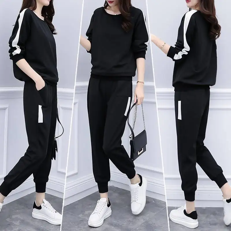 

Two Piece Set Women Plus Size Sports Suit Women 2021 Autumn And Winter New Loose Casual Women's Sweater Tracksuit Wives