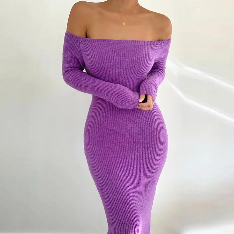 

Sexy Women Slim Bodycon Party Dress Elegant Solid V-Neck Long Sleeve Knitting Dress Autumn Female Sweater Package Dress Vestidos