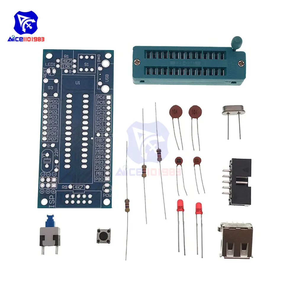 Diymore ATMEGA8 ATmega48 AVR минимальная система макетная плата миниатюрный мини электронный набор деталей без чипа DIY Kit