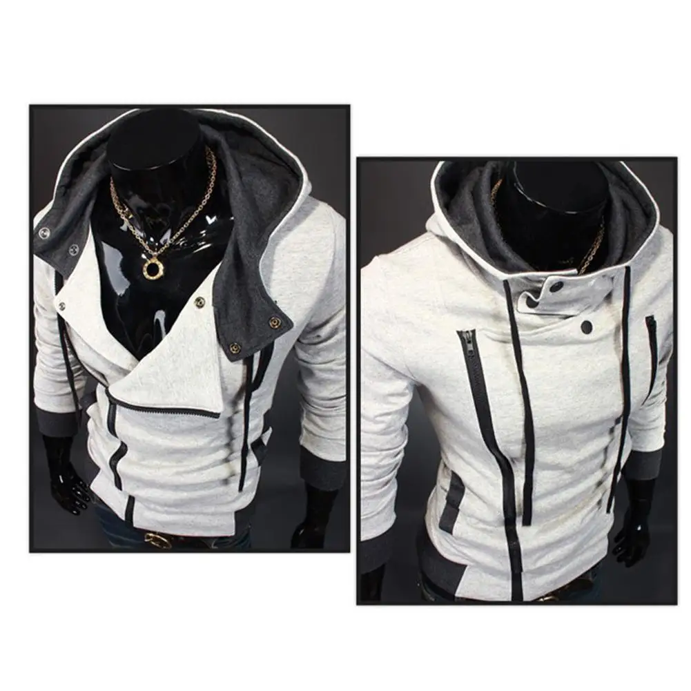 

2021 New Fashion Hoody Men Side Zipper Pocket Drawstring Long Sleeve Hooded Sweatshirt Casual Hooded Sportswear Jacket Coat