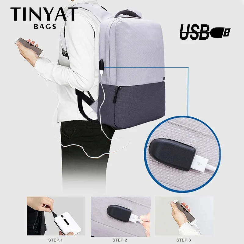 Мужской рюкзак для ноутбука 15 6 дюйма с USB портом зарядки|Мужские рюкзаки| |