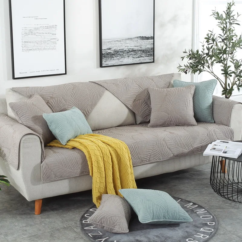 Современный однотонный толстый хлопковый универсальный чехол для дивана