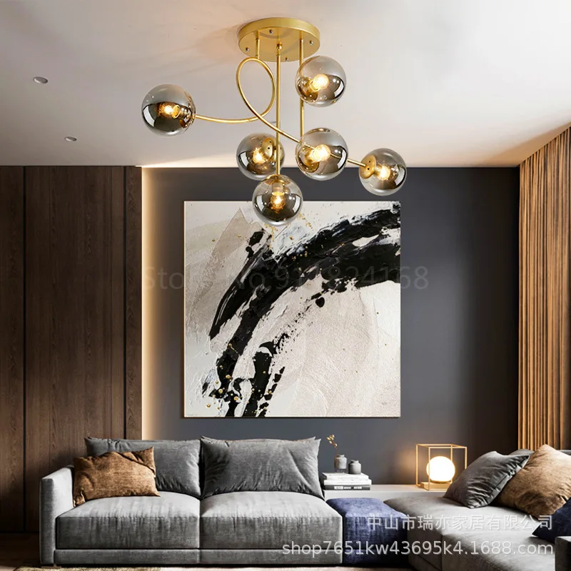 

Современные Простые подвесные светильники в скандинавском стиле для спальни, креативное украшение magic bean для гостиной, модная индивидуальн...