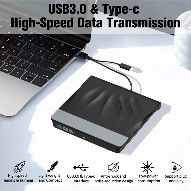 USB 3 0 Type C внешний DVD записывающее устройство для записи Портативный Супер привод