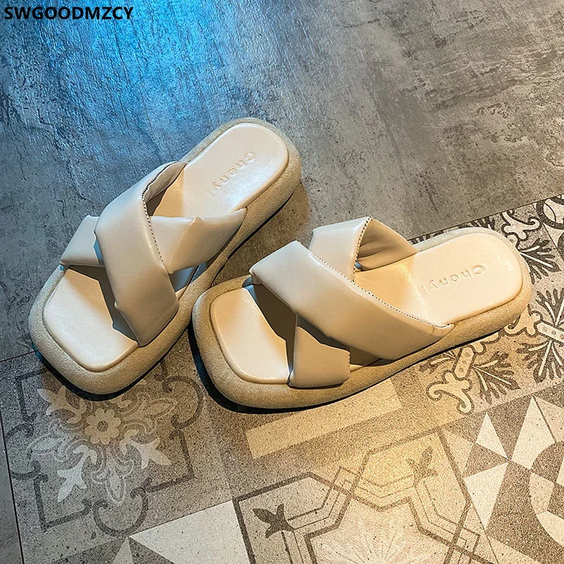 

Ladies Slippers Platform Shoes Woman Slippers Slides Women Designer Slippers Women Summer 2021 Beach Shoes Zapatillas De Mujer