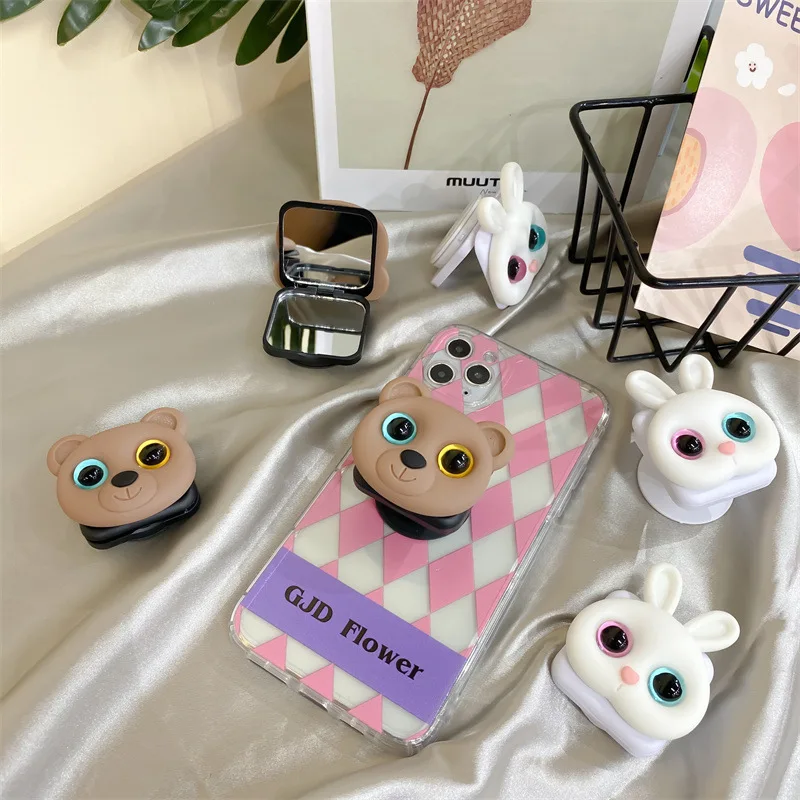 

Ins Cute Rabbit Airbag Mobile Phone Holder Bear Griptok Universal Folding Suitable for IPhone Samsung Mobile Phone Accessories