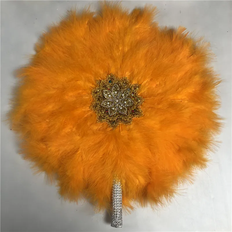 

African Custom Turkey Wedding Feather Hand Fan for Wedding Handmade Bride Hand Fan Art Craft Gift Party Favor Wedding Decoration