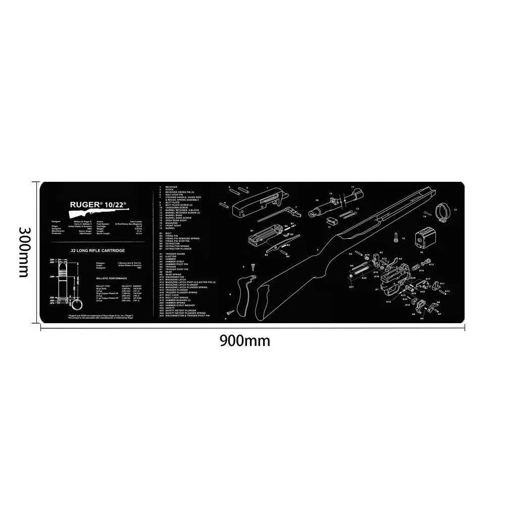 

Mosin-Nagant K98k Gun Cleaning Rubber Mat With Parts Diagram and Instructions Armorers Bench Mat Mouse Pad for Glock MP5 Ruger
