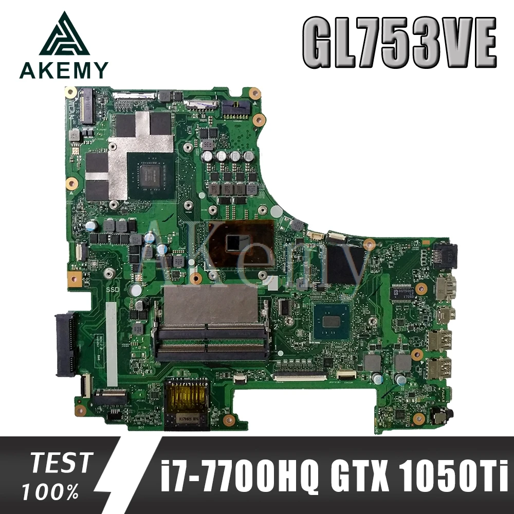 

GL753VD Motherboard Main Board REV: 2.0 w/ GTX 1050Ti 4G GPU + i7-7700HQ 2.8Ghz CPU For Asus ROG GL753V GL753VE GL753VD Laptops