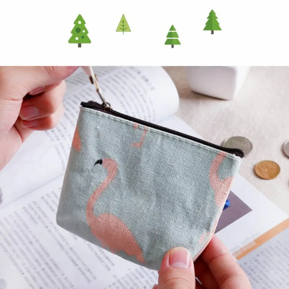 Мини кошелек с ручной росписью милый креативный для хранения монет на молнии
