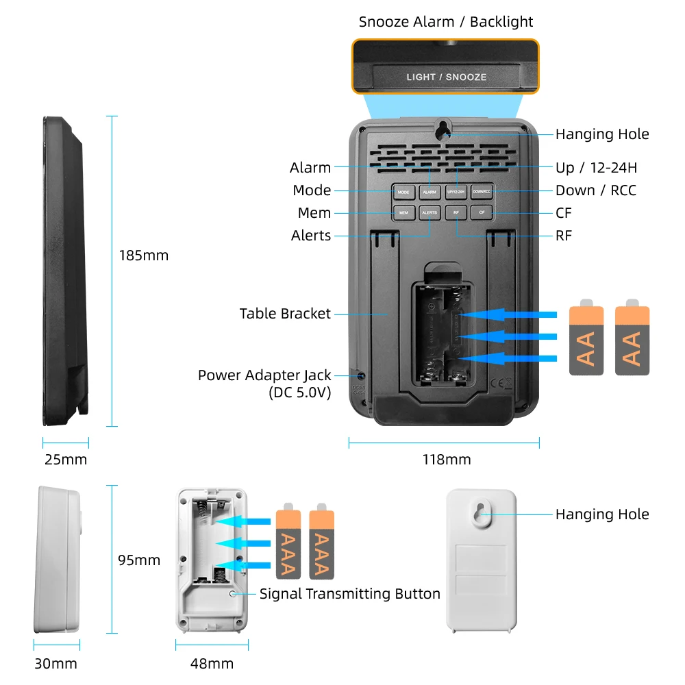 Беспроводная метеостанция Protmex C36N цифровая метеокамера Крытый Открытый
