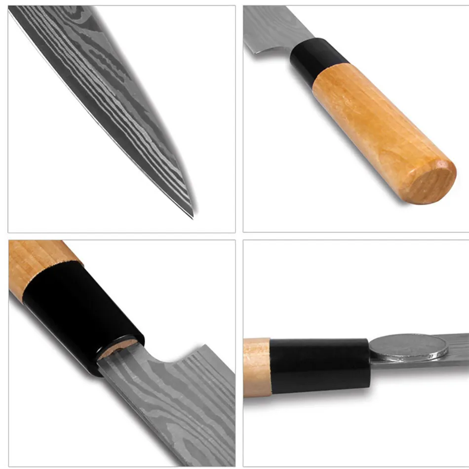 

Vacclo Damascus Chef Knives Japanese Salmon Sushi Knives Stainless Steel Sashimi Kitchen Knife Raw Fish Fillet Layers Cook Knife