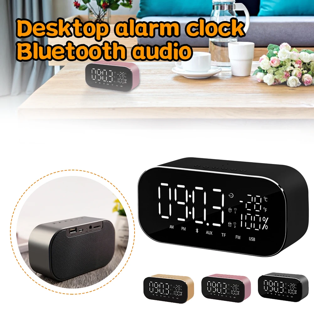 

Smart Alarm Clock With Bluetooth Speaker Dual Alarm Clock Portable Clock 3 Lightness Bedroom Study Home Decoration Table Clock