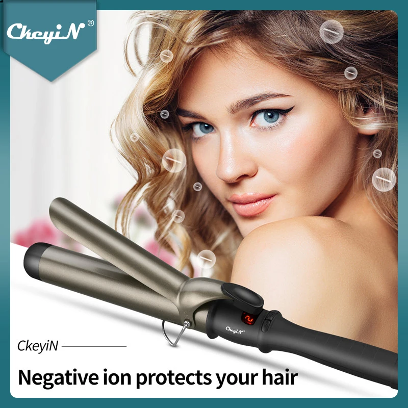 

CkeyiN Professional LCD Hair Curler Adjustment Temperature 32mm 38mm Ionic PTC Hair Curl Irons Curling Wand Roller Large Waver
