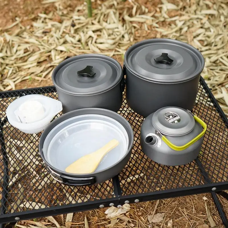 

Camping Cookware Outdoor Camping Tableware Set Cooking Set Travel Tableware Hiking Picnic Set Aluminium Alloy Outdoor Pot Set