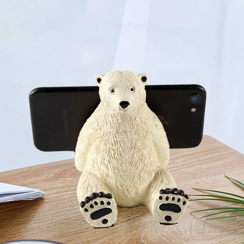 

Cute Animal Phone Holder, Sitting / Standing Bear Cell Phone Stand Multi-Function Desk Phone Bracket Support Desktop Decoration