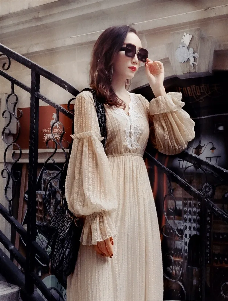 HANZANGL Новинка 2019 года Платье Принцессы Суд Винтаж платье с пышными рукавами