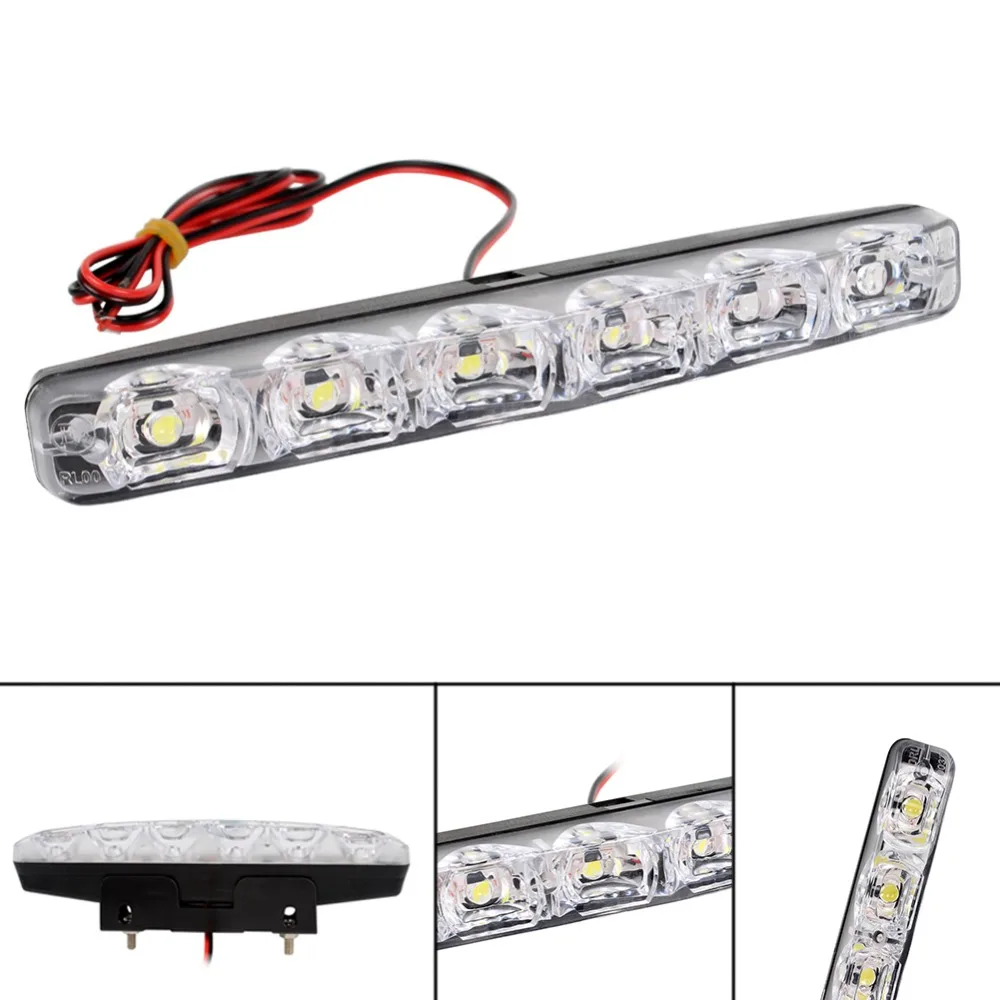 Bostar 1Pcs DRL LED Car Daytime Running Lights 6 DC 12V Auto Fog Light Driving Lamps Car-styling Super Bright #284176 | Автомобили и