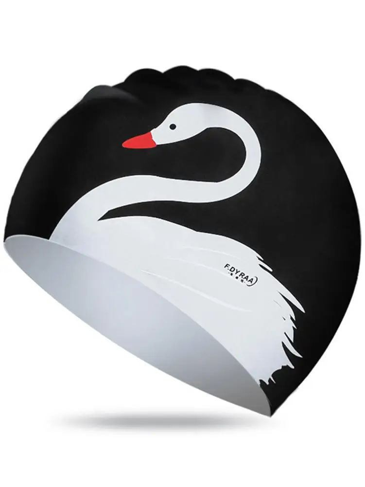 Силиконовая шапочка для плавания модная дизайнерская Гибкая прочная с длинными