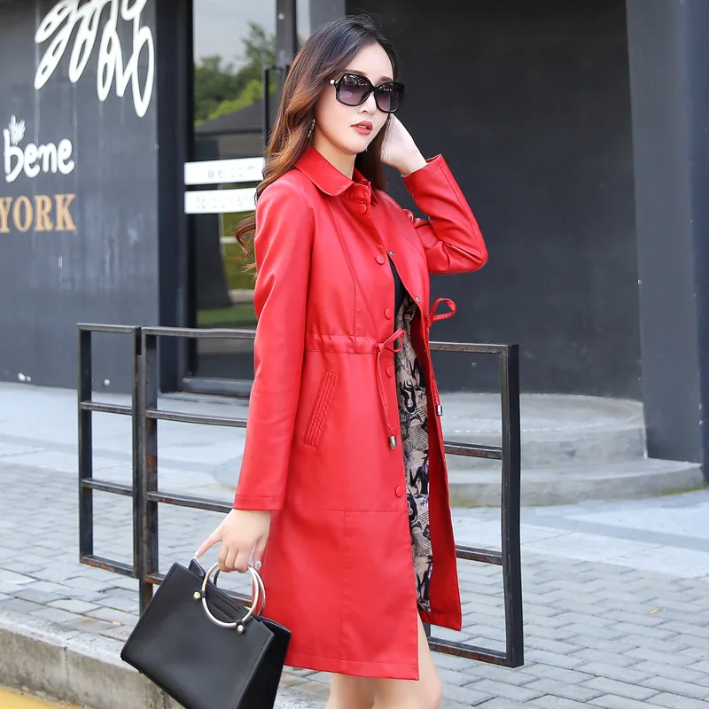 Новая осенняя одежда ветровка из овечьей кожи Женское пальто большого размера